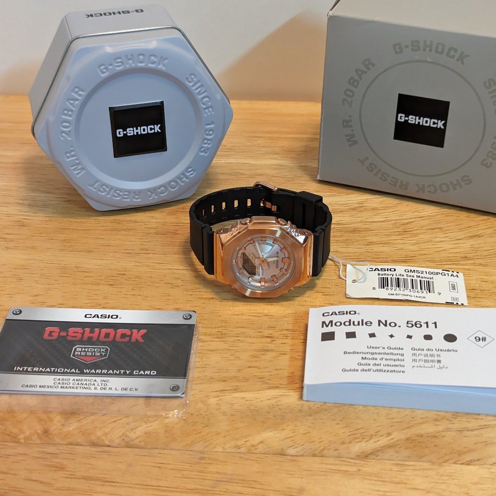 Casio G-Shock GMS2100PG-1A4 Analog-Digital Rose Gold IP Stainless Steel Watch
